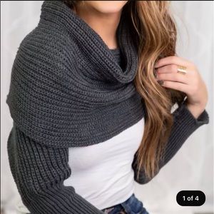 Charcoal grey sweater scarf- NWOT